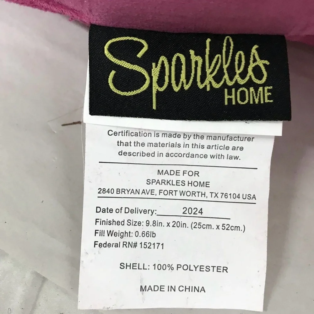NWT Sparkles Home Pink Bonnie Bat Halloween Bling Rhinestone Pillow Home Decor